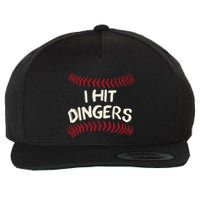 I Hit Dingers Baseball Softball Wool Snapback Cap