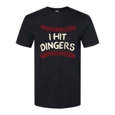 I Hit Dingers Baseball Softball Softstyle CVC T-Shirt