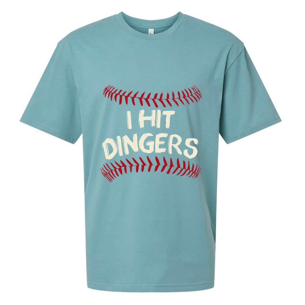 I Hit Dingers Baseball Softball Sueded Cloud Jersey T-Shirt