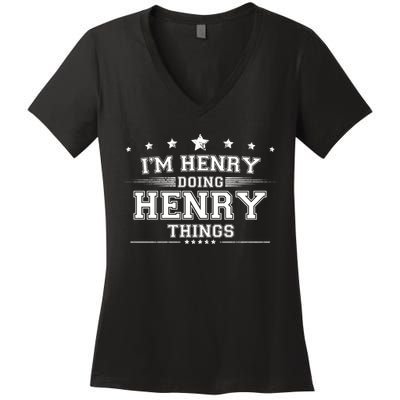 Im Henry Doing Henry Things Women's V-Neck T-Shirt