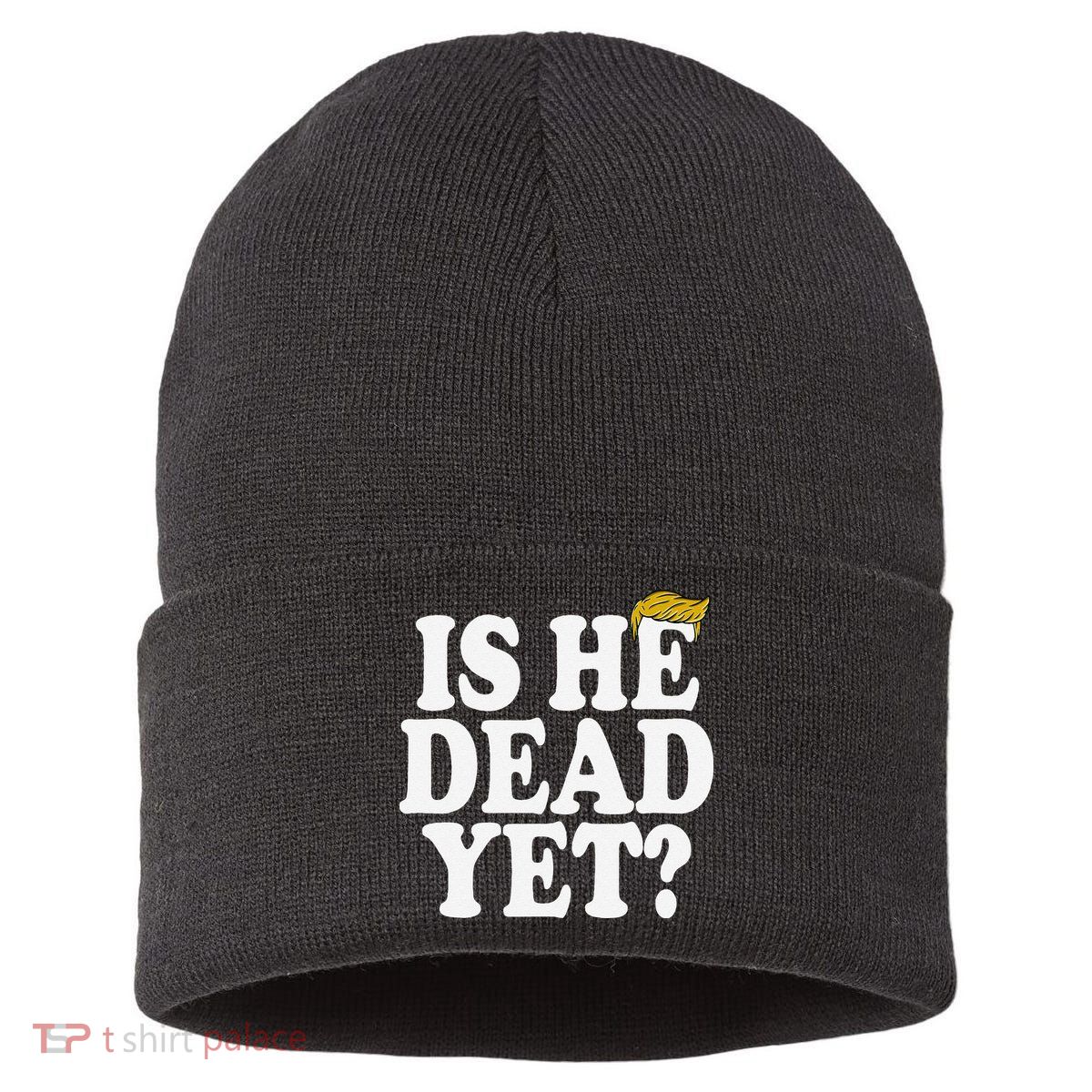 Is He Dead Yet Bold Sustainable Knit Beanie