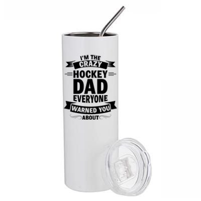 Ice Hockey Dad Funny Fathers Day Sport Game Coach Player Gift Stainless Steel Tumbler