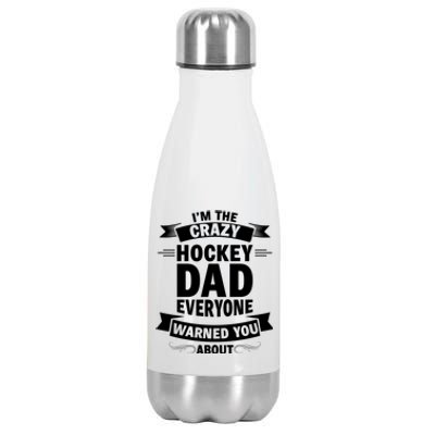 Ice Hockey Dad Funny Fathers Day Sport Game Coach Player Gift Stainless Steel Insulated Water Bottle