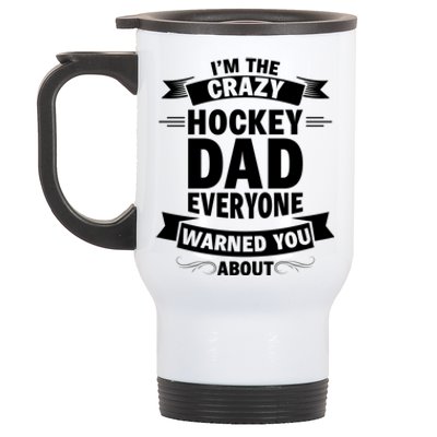 Ice Hockey Dad Funny Fathers Day Sport Game Coach Player Gift Stainless Steel Travel Mug