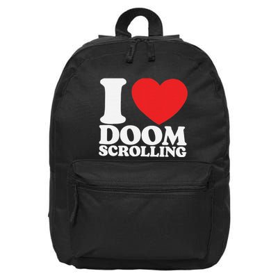 I Heart Doom Scrolling Modern Humor 16 in Basic Backpack