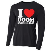 I Heart Doom Scrolling Modern Humor Cooling Performance Long Sleeve Crew