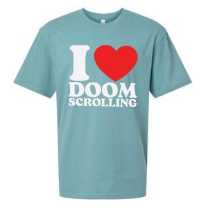 I Heart Doom Scrolling Modern Humor Sueded Cloud Jersey T-Shirt