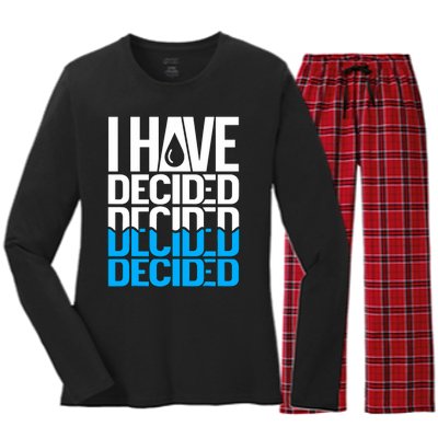 I Have Decided Baptized Baptism Women's Long Sleeve Flannel Pajama Set 