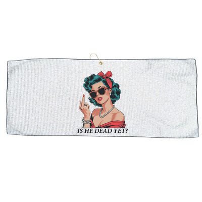 Is He Dead Yet Anti Racism Large Microfiber Waffle Golf Towel