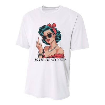 Is He Dead Yet Anti Racism Youth Performance Sprint T-Shirt