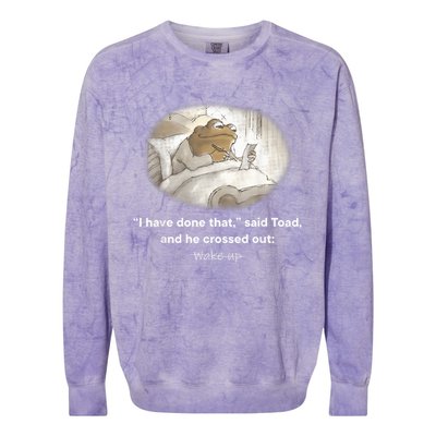 I Have Done That Said Toad And He Crossed Out Wake Up Colorblast Crewneck Sweatshirt
