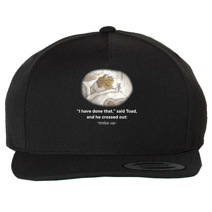 I Have Done That Said Toad And He Crossed Out Wake Up Wool Snapback Cap