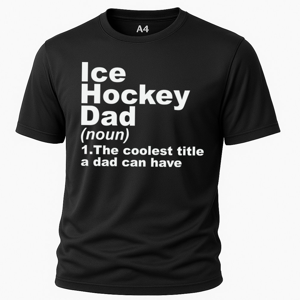 Ice Hockey Dad Definition Funny Sports Gift Fathers Day Cooling Performance Crew T-Shirt