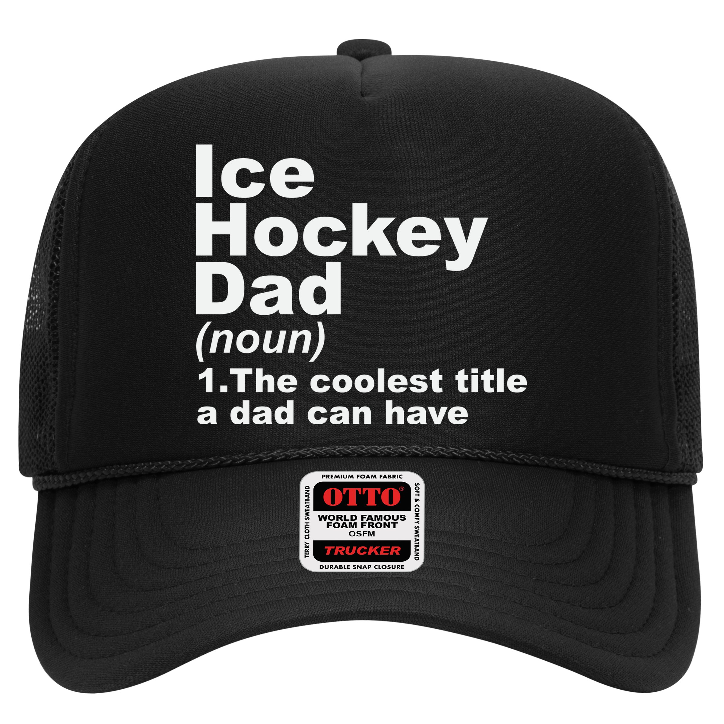 Ice Hockey Dad Definition Funny Sports Gift Fathers Day Hat