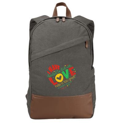 I Have Decided To Stick With Love Mlk Black History Month Cotton Canvas Backpack