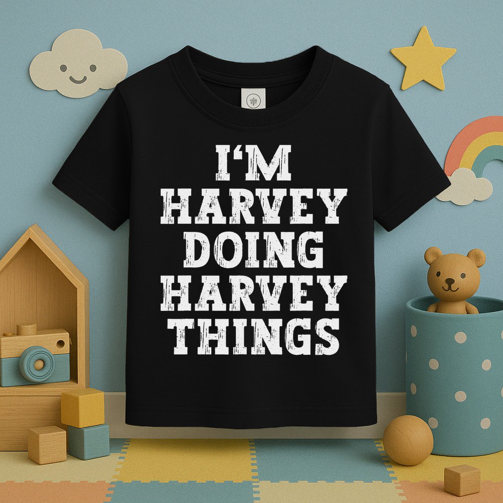 I'm Harvey Doing Harvey Things Funny Name Toddler T-Shirt