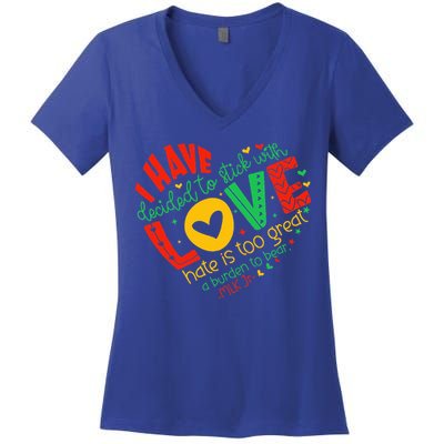 I Have Decided To Stick With Love Mlk Black History Month Women's V-Neck T-Shirt