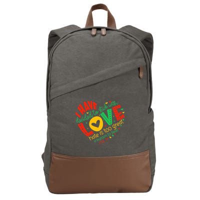 I Have Decided To Stick With Love Mlk Black History Month Cotton Canvas Backpack