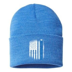 Ice Hockey Dad Best Pucking Dad Cool Gift Sustainable Knit Beanie