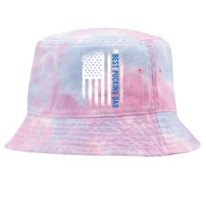 Ice Hockey Dad Best Pucking Dad Cool Gift Tie-Dyed Bucket Hat