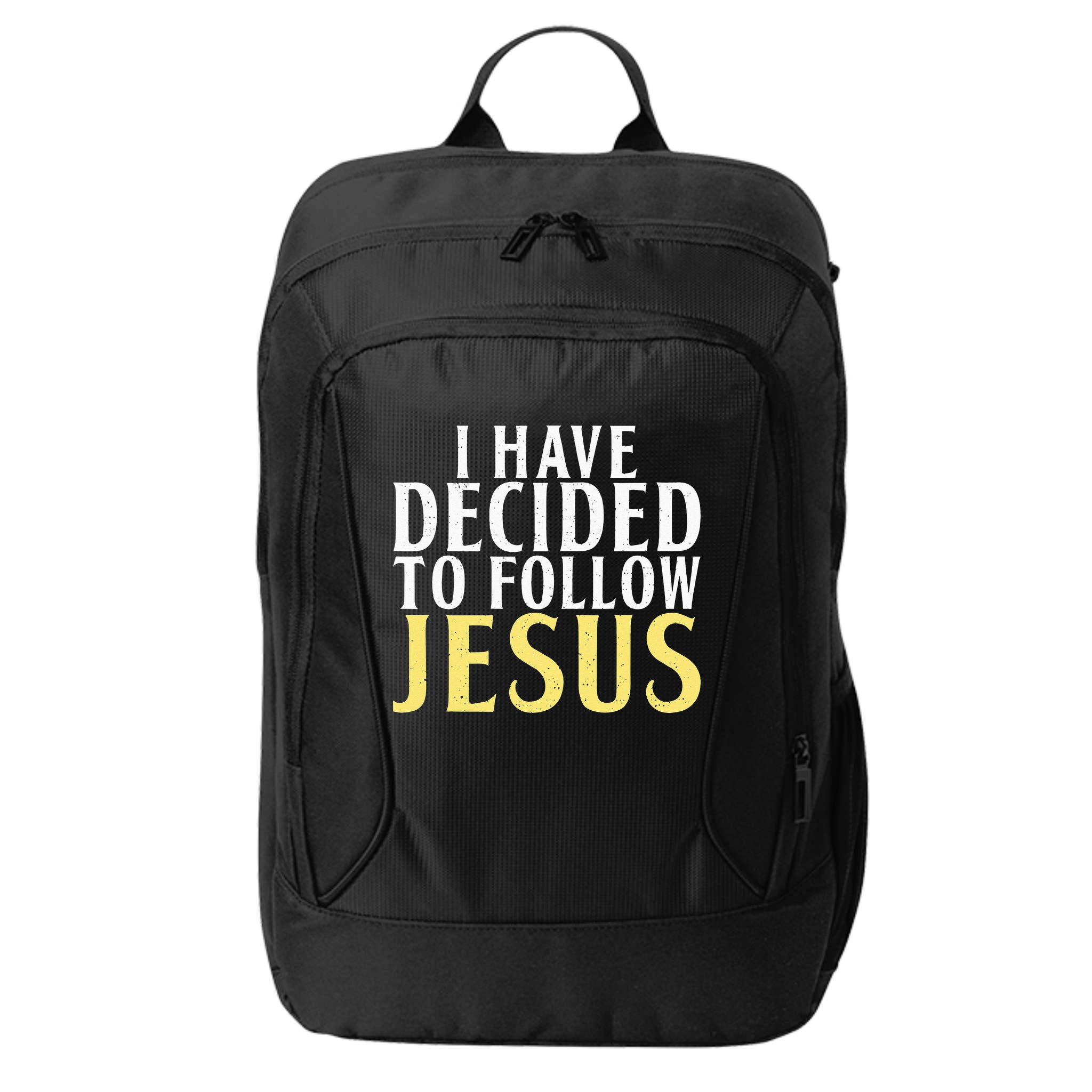I have decided to follow Jesus God Religious City Backpack