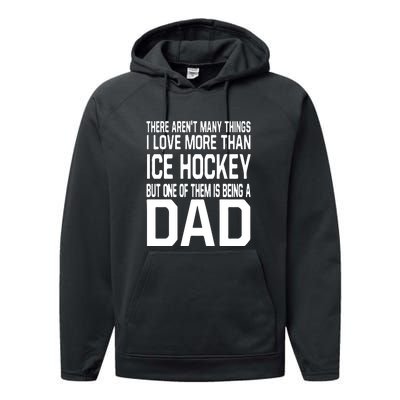 Ice Hockey Dad Funny Gift For Father's Day Daddy Who Love Performance Fleece Hoodie