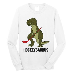 Ice Hockey Dinosaur Hockey Boy Hockey Hockeysaurus Long Sleeve Shirt