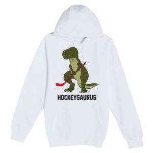 Ice Hockey Dinosaur Hockey Boy Hockey Hockeysaurus Premium Pullover Hoodie