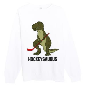 Ice Hockey Dinosaur Hockey Boy Hockey Hockeysaurus Premium Crewneck Sweatshirt