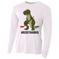 Ice Hockey Dinosaur Hockey Boy Hockey Hockeysaurus Cooling Performance Long Sleeve Crew