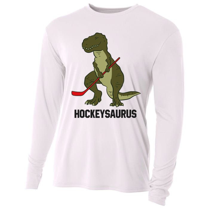 Ice Hockey Dinosaur Hockey Boy Hockey Hockeysaurus Cooling Performance Long Sleeve Crew