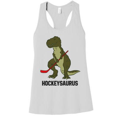 Ice Hockey Dinosaur Hockey Boy Hockey Hockeysaurus Women's Racerback Tank