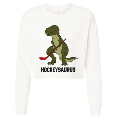 Ice Hockey Dinosaur Hockey Boy Hockey Hockeysaurus Cropped Pullover Crew