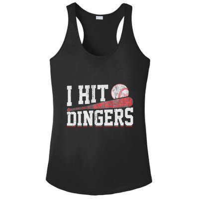 I Hit Dingers Ladies PosiCharge Competitor Racerback Tank
