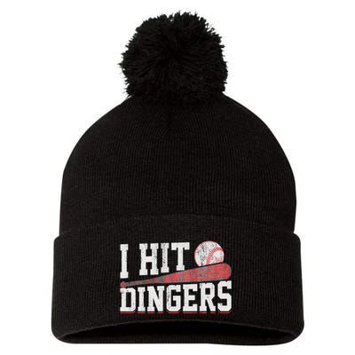 I Hit Dingers Pom Pom 12in Knit Beanie