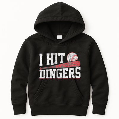 I Hit Dingers Kids Hoodie