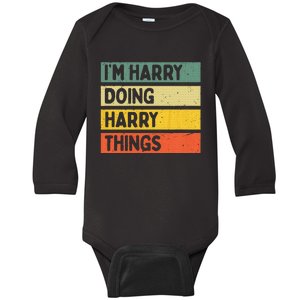 IM Harry Doing Harry Things Funny Personalized Quote Baby Long Sleeve Bodysuit