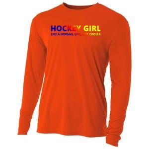 Ice Hockey Daughter Hockey Gift Cooling Performance Long Sleeve Crew