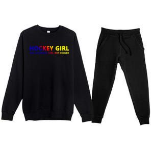 Ice Hockey Daughter Hockey Gift Premium Crewneck Sweatsuit Set