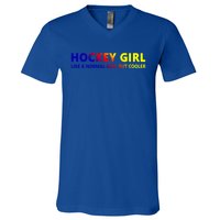 Ice Hockey Daughter Hockey Gift V-Neck T-Shirt