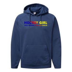 Ice Hockey Daughter Hockey Gift Performance Fleece Hoodie