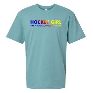 Ice Hockey Daughter Hockey Gift Sueded Cloud Jersey T-Shirt