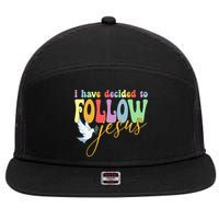 I Have Decided To Follow Jesus No Turning Back 7 Panel Mesh Trucker Snapback Hat
