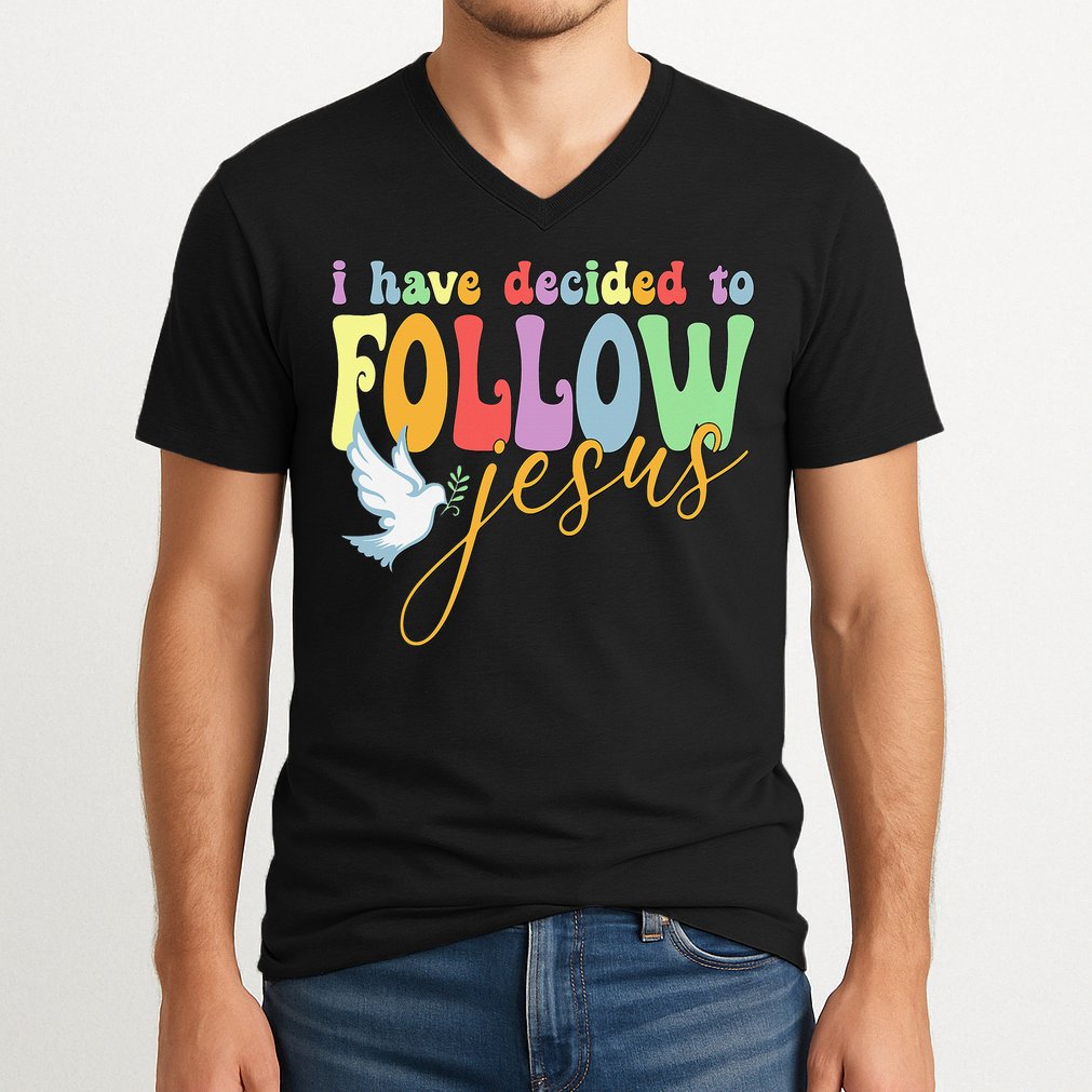 I Have Decided To Follow Jesus No Turning Back V-Neck T-Shirt