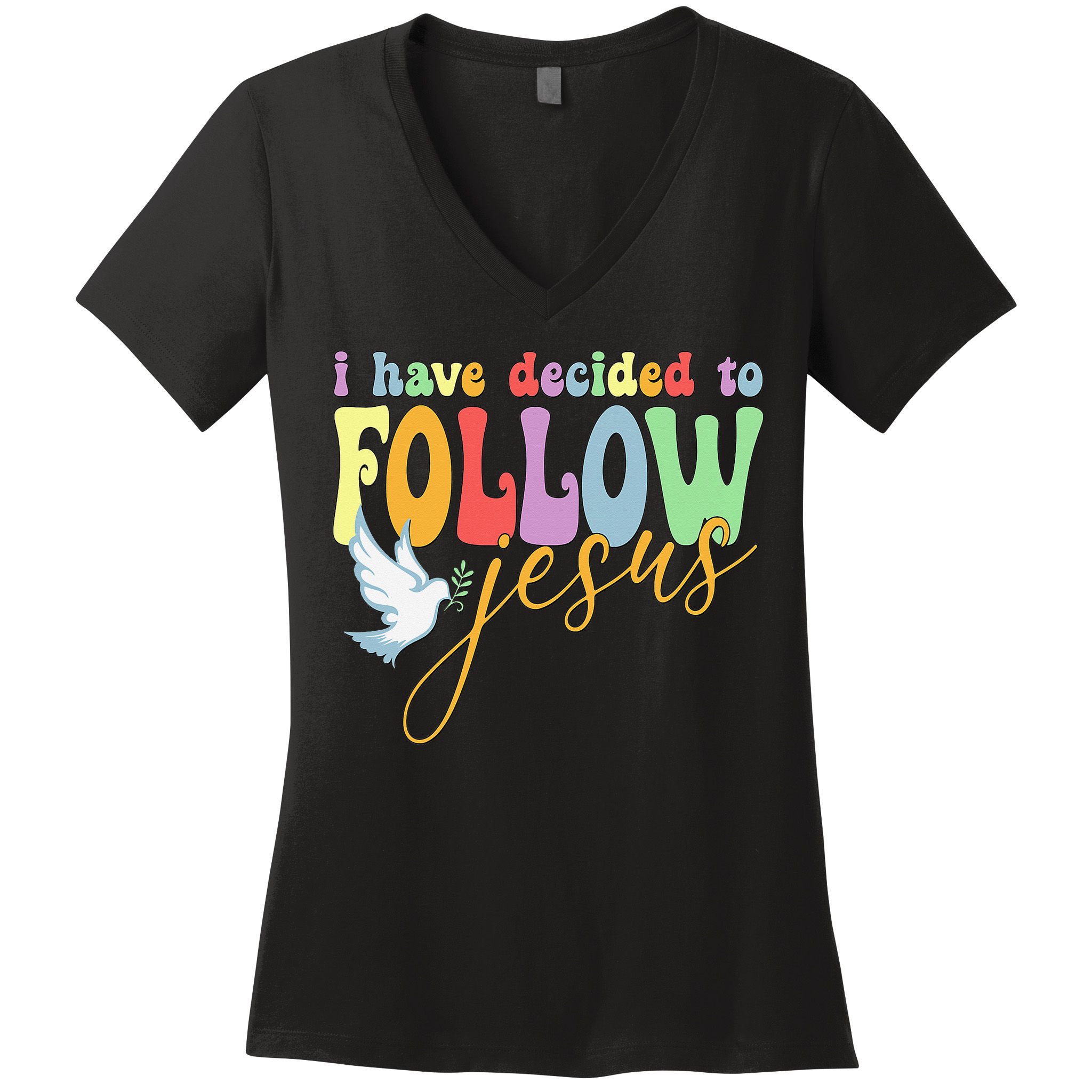 I Have Decided To Follow Jesus No Turning Back Women's V-Neck T-Shirt