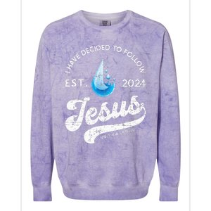 I Have Decided To Follow Jesus Baptism Babtized 2024 Colorblast Crewneck Sweatshirt