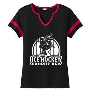 Ice Hockey Dinosaur Ice Hockey Saurus Rex - Ice Hockey Dino Ladies Halftime Notch Neck Tee