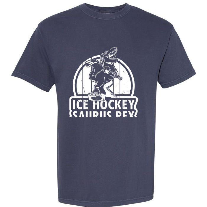 Ice Hockey Dinosaur Ice Hockey Saurus Rex - Ice Hockey Dino Garment-Dyed Heavyweight T-Shirt