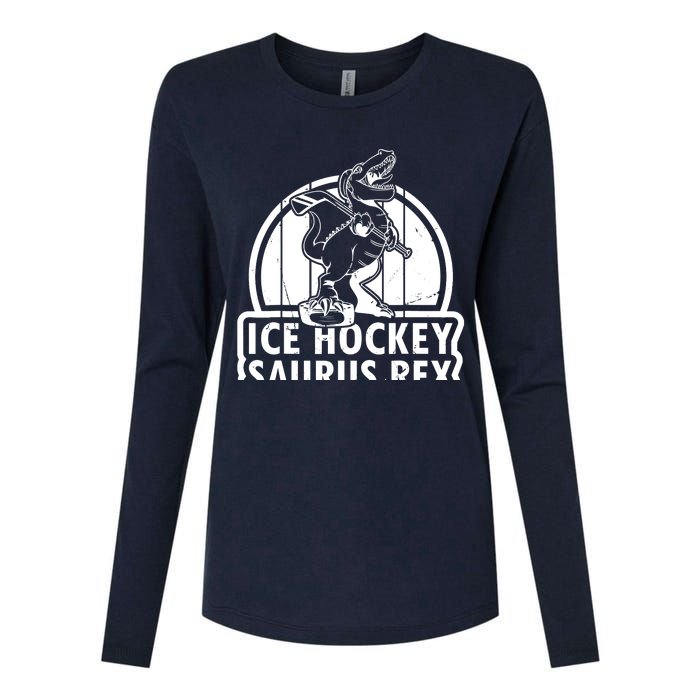 Ice Hockey Dinosaur Ice Hockey Saurus Rex - Ice Hockey Dino Womens Cotton Relaxed Long Sleeve T-Shirt