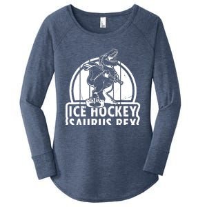 Ice Hockey Dinosaur Ice Hockey Saurus Rex - Ice Hockey Dino Women's Perfect Tri Tunic Long Sleeve Shirt